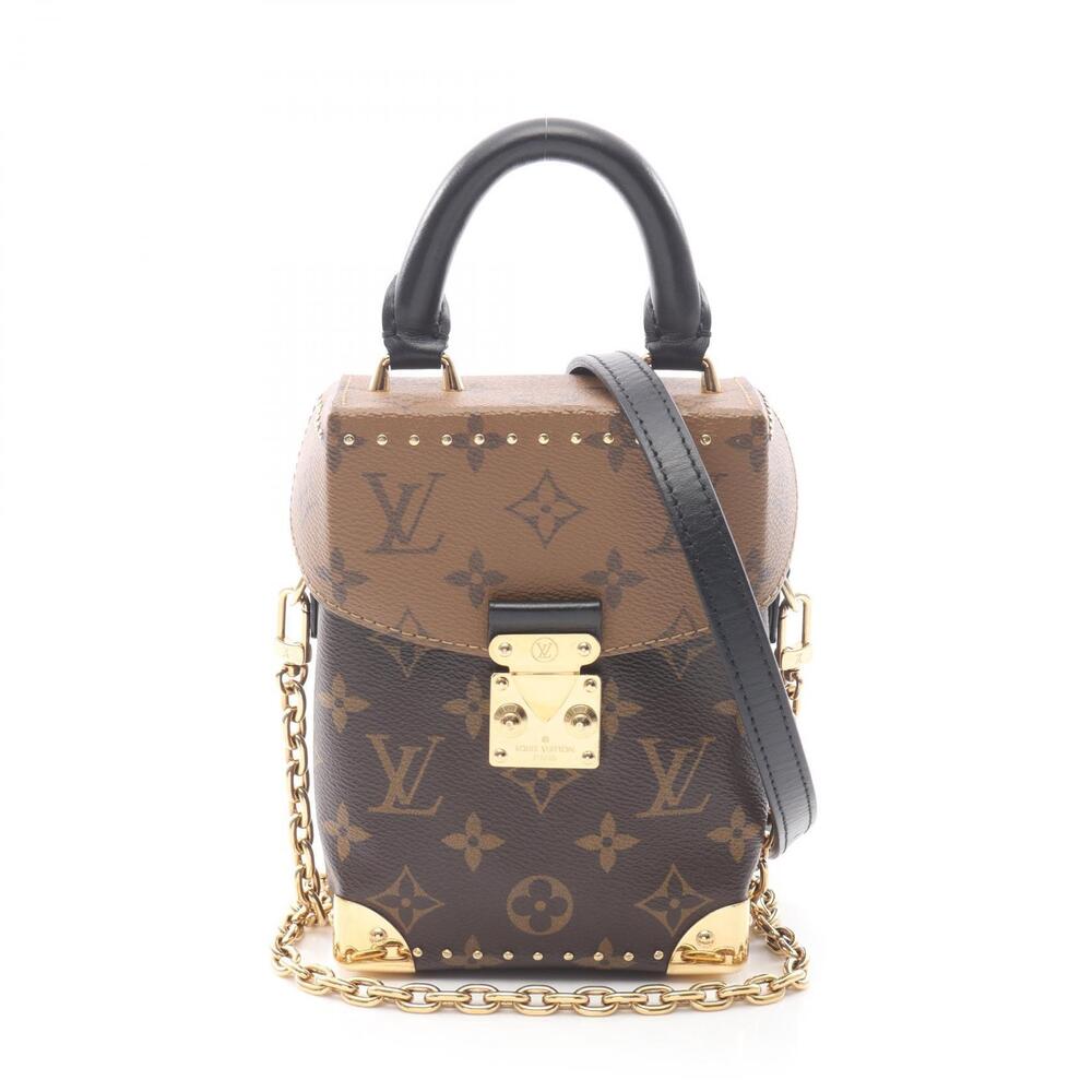 Louis Vuitton Camera Handbag Canvas Leather Monogram Reverse Brown